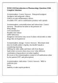 NURS 2320 Introduction to Pharmacology Questions With Complete Solutions