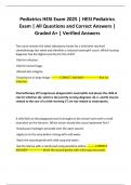 Pediatrics HESI Exam 2025 &vert; HESI Pediatrics Exam &vert; All Questions and Correct Answers &vert; Graded A&plus; &vert; Verified Answers