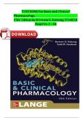 TEST BANK FOR Basic and Clinical Pharmacology 15th Edition by Bertram G&period; Katzung