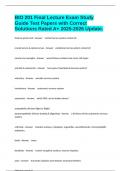BIO 201 Final Lecture Exam Study Guide Test Papers with Correct Solutions Rated A&plus; 2025-2026 Update&period;