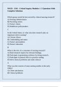 NSGD - 2216 - Critical Inquiry Modules 1 -5 Questions With Complete Solutions