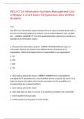 WGU C724 Information Systems Management Unit 2 Module  1 and 2 Exam 93 Questions with Verified Answers&comma;100&percnt;CORRECT