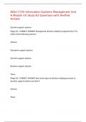 WGU C724 Information Systems Management Unit 6 Module 10 Study 63 Questions with Verified Answer &comma;100&percnt;CORRECT
