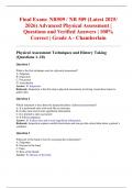 Final Exam&colon; NR509 &sol; NR 509 &lpar;Latest 2025&sol; 2026&rpar; Advanced Physical Assessment &vert; Questions and Verified Answers &vert; 100&percnt; Correct &vert; Grade A - Chamberlain