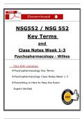 NSG 552 Psychopharmacology &ndash; Key Terms and Class Notes Weeks 1-3 &ndash; Wilkes University 