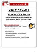Exam &lpar;1&comma; 2&comma; & 3&rpar; NSG 526 &lpar;Exam&comma; Study Guide & Review&rpar; &ndash; Clinical Modalities Adv&period; Psych &ndash; Wilkes