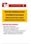 2025 HESI RN Pharmacology Exam V3 &lpar;3 Set Exams&rpar; Questions and Rationalized Answers&semi; &lpar;NGN & Case studies&rpar;&comma; 100&percnt; Verified