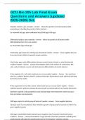 GCU Bio 205 Lab Final Exam Questions and Answers &lpar;updated 2025-2026&rpar; Set&period;