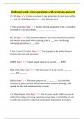 Railroad week 1 test questions with accurate answers