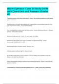 Water Operator Class D Study Guide with Questions and Answers Grades A&plus;