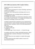 EDCI 2900 Exam Questions With Complete Solutions