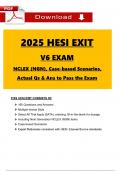 RN HESI Exit V6 Exam 2025 Actual Qs & Ans to Pass the Exam &lpar;NGN style Qs & Case studies&rpar;&comma; 100&percnt; Verified