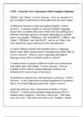 CTEL 1 Practice Test 2 Questions With Complete Solutions