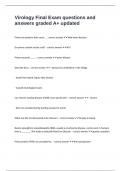 Virology Final Exam questions and answers graded A&plus; updated