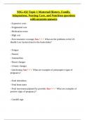 NSG 432 &ndash; Topic 1&colon; Maternal History&comma; Family&comma; Adaptations&comma; and Nutrition &ndash; University of Southern Indiana &ndash; Comprehensive Q&A Guide for Pregnancy Care