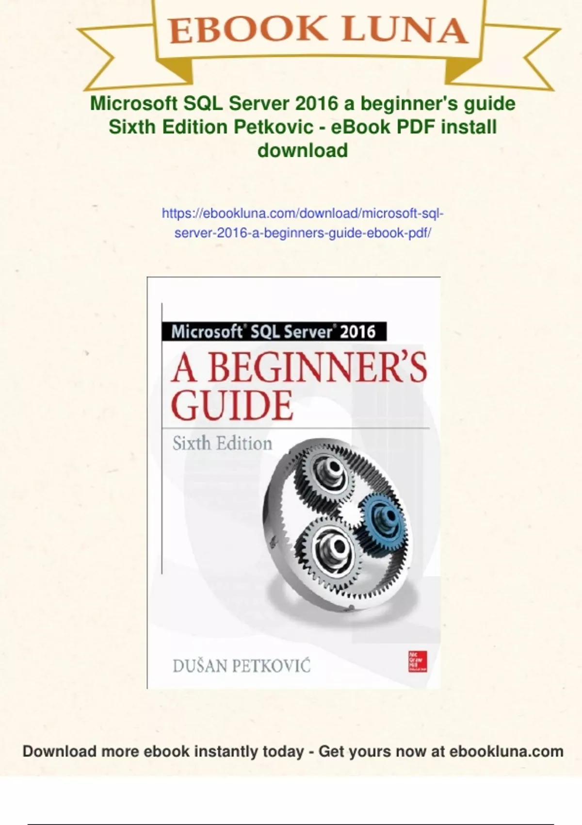 Summary Microsoft SQL Server 2016 a beginner's guide Sixth Edition ...