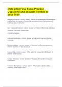 BUSI 2204 Final Exam Practice Questions and answers verified to pass 2025