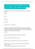 Mental health technician Latest Exam Questions 100&percnt; Well Answered Rated A&plus;&lpar;2025-2026&rpar; Reviewed Update&period;