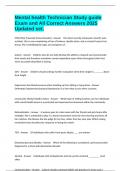 Mental health Technician Study guide Exam and All Correct Answers 2025 Updated set&period;