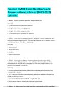 Practice CMHT Exam Questions and Answers Already Solved &lpar;2025-2026&rpar; Updated&period; 