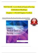 TEST BANK - Lewis Medical Surgical Nursing&comma; 12th Edition &lpar;Harding&rpar;&comma; Chapters 1 - 69 &vert; All Chapters Verified