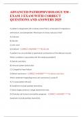 ADVANCED PATHOPHYSIOLOGY 530 - EXAM 3&comma; ADVANCED PATHOPHYSIOLOGY EXAM 3&comma; NSG 530 EXAM 3 EXAM WITH CORRECT QUESTIONS AND ANSWERS 2025