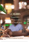 LCR4805 Assignment 1 Semester 2 2025 &lpar;Exceptionally Crafted&rpar; Due 12 August 2025