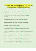 NUR 654 Quiz 2 UPDATED ACTUAL Exam  Questions and CORRECT Answers 