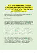WGU D169 - Study Guide&comma; Essential  Practices for Supporting Diverse Learners -  D169 UPDATED ACTUAL Exam Questions  and CORRECT Answers