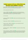 Traffic Control ACTUAL  UPDATED Exam  Questions and CORRECT Answers 