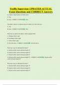 Traffic Supervisor UPDATED ACTUAL   Exam Questions and CORRECT Answers