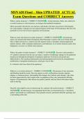 MSN 620  Bundled Exam Questions WITH  CORRECT Answers