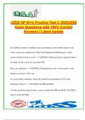LEED AP ID&plus;C Exam 2025&sol;2026 &ndash; 150&plus; Practice Questions with Verified Answers &vert; Water Use&comma; IAQ&comma; Lighting&comma; Energy&comma; Materials & Credit Documentation