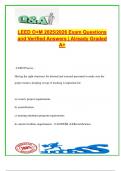 LEED O&M Exam 2025&sol;2026 &ndash; 150&plus; Targeted Questions with Verified Answers &vert; Water Efficiency&comma; Waste Management&comma; IAQ&comma; Cleaning Policies&comma; Energy & Performance Period Rules