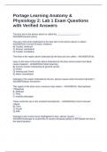 Portage Learning Anatomy & Physiology 2&colon; Lab 1 Exam Questions with Verified Answers