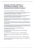 Portage Learning Anatomy & Physiology II&colon; Module 7 exam Questions with Verified Answers