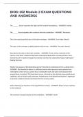 BIOD 152 Module 2 EXAM QUESTIONS AND ANSWERS