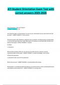ATI Student Orientation Exam Test with correct answers 2025-2026