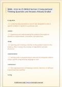 D684 - Intro to CS &lpar;WGU&rpar; Section 2 Computational  Thinking Questions and Answers Already Graded 