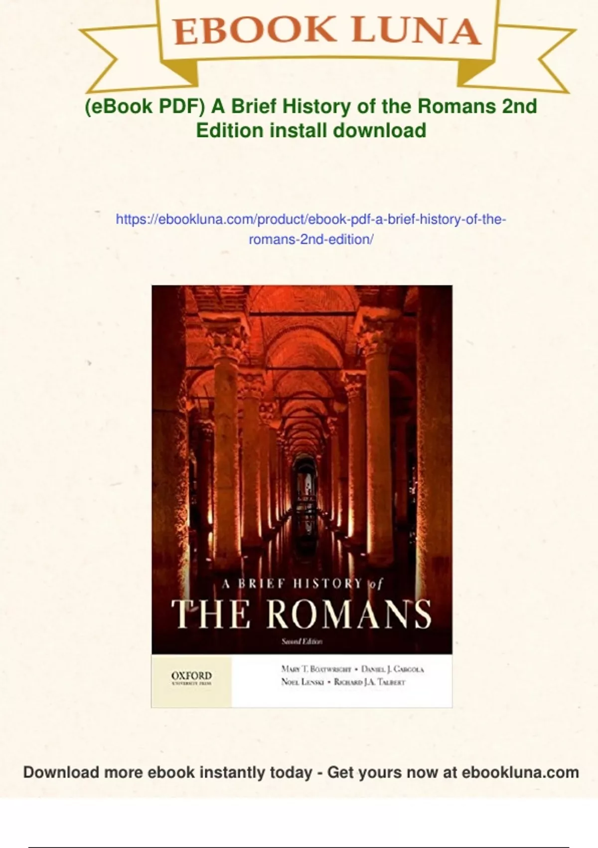 Roman Pdf Library Summary (eBook PDF) A Brief History of the Romans 2nd Edition - Digital ...