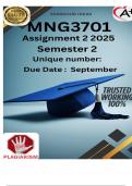 MNG3701 Assignment 2 &vert; DETAILED ANSWERS &vert; Semester 2 2025 - DUE September 2025