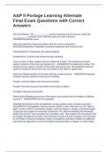 A&P ll Portage Learning Alternate Final Exam Questions with Correct Answers