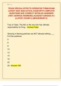 TEXAS SPECIAL EFFECTS OPERATOR TFM06 EXAM  LATEST 2025&sol; 2026 ACTUAL EXAM WITH COMPLETE  QUESTIONS AND CORRECT DETAILED ANSWERS  &lpar;100&percnt; VERIFIED ANSWERS&rpar; &vert;ALREADY GRADED A&plus;&vert;  &vert;&vert;LATEST EXAM&excl;&excl;&excl;&vert;&vert; &vert;&vert;BRANDNEW&excl;&excl;&excl;&vert;&vert; 
