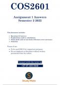 COS2601 Assignment 1 (COMPLETE ANSWERS) Semester 2 2025 - Pass With Distinction Guaranteed