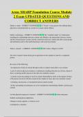 Army SHARP Foundation Course Module  2 Exam UPDATED QUESTIONS AND  CORRECT ANSWERS