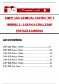 Chem 103 Module 1 to 6 Exam & Final Exam Portage learning (Latest 2025 / 2026) Most Comprehensive Qs & Ans - to Pass the Exam, 100% Verified