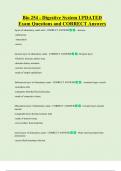 Bio 254 - Digestive System UPDATED     Exam Questions and CORRECT Answers 
