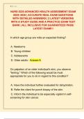 NURS 5220 ADVANCED HEALTH ASSESSMENT EXAM  2025&sol; 2026 &vert; ACCURATE REAL EXAM QUESTIONS  WITH DETAILED ANSWERS &vert; 2 LATEST VERSIONS  WITH A STUDY GUIDE AND A PRACTICE EXAM TEST  BANK &vert; ALL INCLUSIVE FOR GUARANTEED PASS&sol;  LATEST EXAM&excl;&excl;&excl;