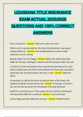 LOUISIANA TITLE INSURANCE EXAM ACTUAL 2025&sol;2026 QUESTIONS AND 100&percnt; CORRECT ANSWERS