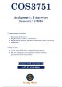 COS3751 Assignment 2 (COMPLETE ANSWERS) Semester 2 2025 - Pass With Distinction Guaranteed